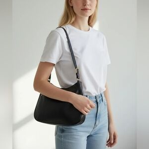 🍍 Coach Ashton Girlie Black Leather Shoulder Bag Vintage Vtg Nappa Hobo